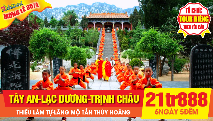 Tour du lịch Trung Quốc Lễ 30/4 Tây An - Tần Thuỷ Hoàng - Lạc Dương - Hang Đá Long Môn - Thiếu Lâm Tự - Khai Phong - Trịnh Châu 6N5Đ