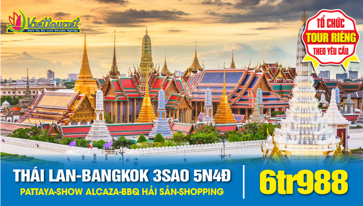Du Lịch Thái Lan Bangkok - Pattaya 3SAO 5N4Đ | Tặng Massage - Show Alcaza - BBQ Hải Sản + Ngày mua sắm