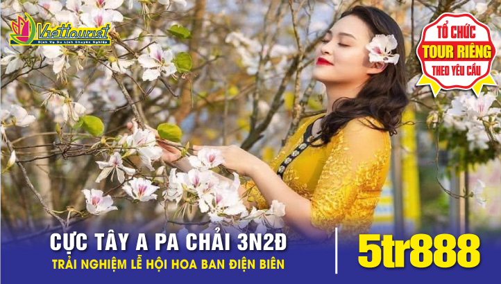 Tour trải nghiệm Lễ hội Hoa Ban Điện Biên - Chinh phục điểm cực Tây Việt Nam - A Pa Chải 3N2Đ bay thẳng từ HCM