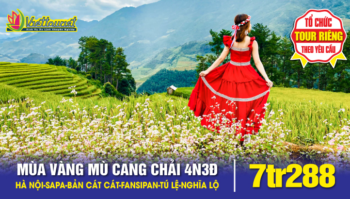 HÀ NỘI - SAPA - MÙ CANG CHẢI – BAY TRÊN MÙA VÀNG 4N3Đ