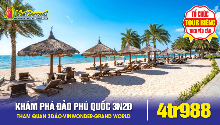 TOUR DU LỊCH PHÚ QUỐC - 3 ĐẢO - VINWONDER - SAFARI - GRANDWORD 3N2Đ - TẶNG CHỤP HÌNH FLYCAM