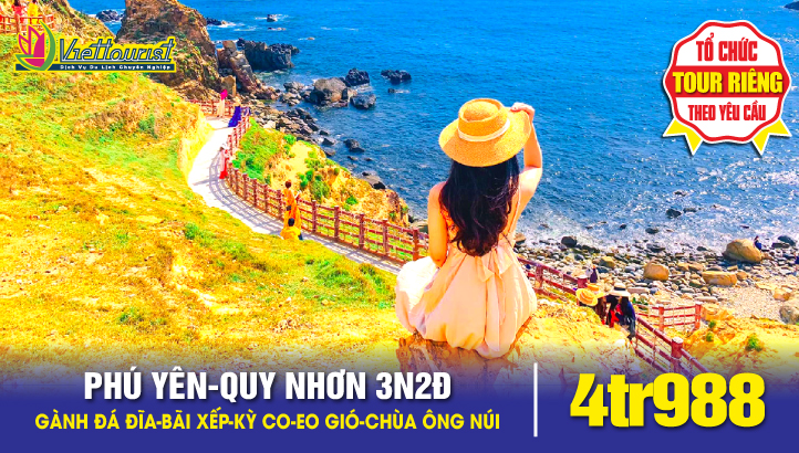 Quy Nhơn - Phú Yên liên tuyến - Gành Đá Đĩa - Bãi Xép - Kỳ Co - Eo Gió - Chùa Ông Núi 3N2Đ
