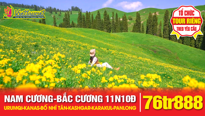 Tour du lịch Nam Bắc Tân Cương 11N10Đ | Urumqi - Vịnh Ngũ Sắc - Kanas - Làng Hoà Mộc - Bố nhĩ Tân - Khắc Lạp Mã Y - Kashgar - Hồ KARAKUL - Đường PANLONG 600 khúc cua - Sông băng OYTAK
