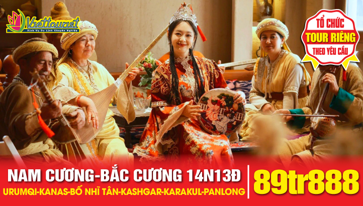 Tour du lịch Nam Bắc Tân Cương 14N13Đ | Urumqi - Vịnh Ngũ Sắc - Kanas - Làng Hoà Mộc - Bố nhĩ Tân - Khắc Lạp Mã Y - Hoả Diệm Sơn - Sa mạc TAKLAMAKAN - KUCHAR - AKSU - Kashgar - Hồ KARAKUL - Đường PANLONG 600 khúc cua - Sông băng OYTAK