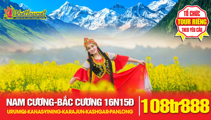 Tour du lịch Nam Bắc Tân Cương 16N15Đ | Urumqi - Vịnh Ngũ Sắc - Kanas - Làng Hoà Mộc - Bố nhĩ Tân - Khắc Lạp Mã Y - Yining - Tekes - Karajun - KUCHAR - Kashgar - Hồ KARAKUL - Đường PANLONG 600 khúc cua - Sông băng OYTAK