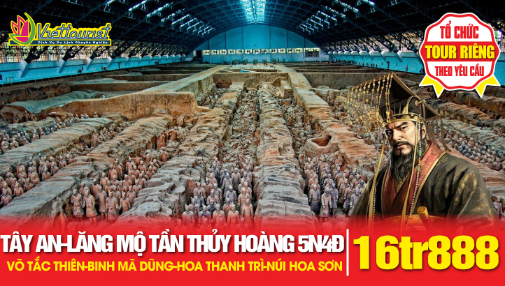 Du lịch Tây An - Khám phá Lăng Mộ Tần Thủy Hoàng - Binh Mã Dũng - Lăng mộ Nữ Đế Võ Tắc Thiên & Vua Đường Cao Tông - Hoa Thanh trì - Tháp Đại Nhạn | Tặng Vip tour Núi Hoa Sơn 5N4Đ