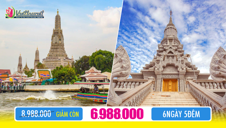 Tour Thái Lan - Campuchia đường bộ| BANGKOK – PATTAYA LIÊN TUYẾN  CAMPUCHIA – BATTAMBANG – OUDONG – PHNOMPENH 6N5Đ