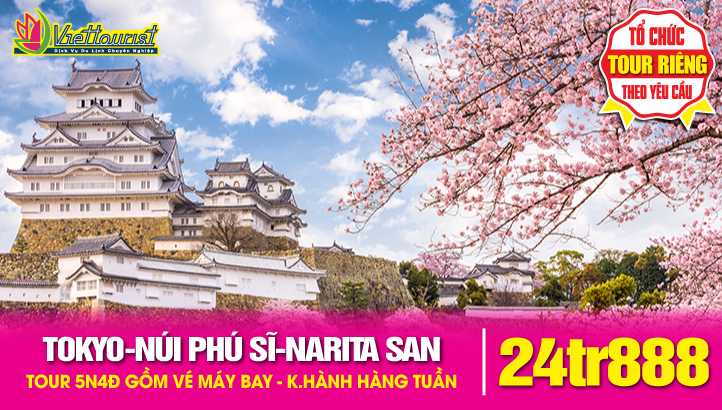 Tour du lịch Nhật Bản Mùa Hoa Anh Đào - THỦ ĐÔ TOKYO LỄ HỘI HOA ANH ĐÀO - NÚI PHÚ SĨ - PHỐ CỔ NARITASAN 5N4Đ